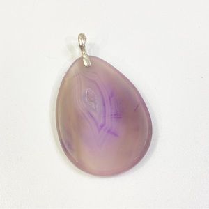 GSJ Purple Translucent Agate Sterling Silver Pendant